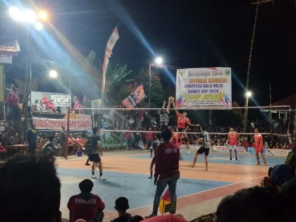 Bola Voli Duwet Cup 2024, Meriahkan HUT RI Ke 79 di Kelurahan Plaosan Magetan